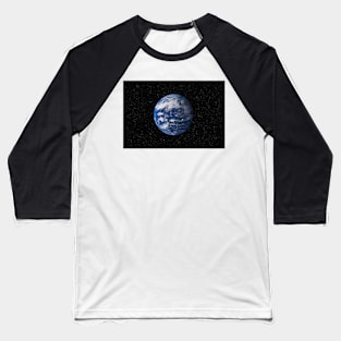 Planet Earth against dark starry sky Baseball T-Shirt